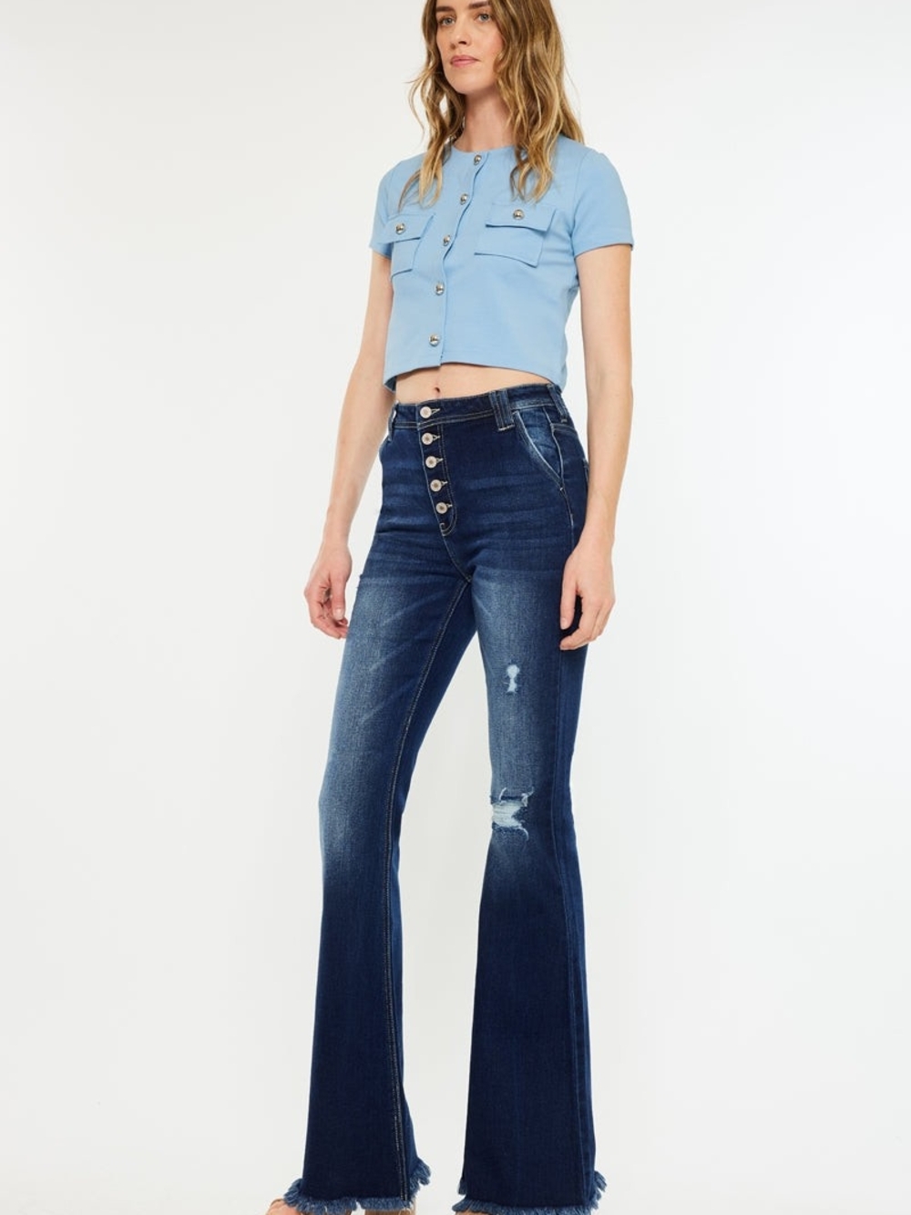 Kancan Sian High Rise Flare Jeans - Picture 2 of 6
